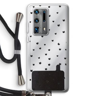 Kleine kattenkopjes: Huawei P40 Pro Plus Transparant Hoesje met koord