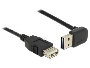 Delock USB-kabel USB 2.0 USB-A stekker, USB-A bus 1.00 m Zwart Stekker past op beide manieren, Vergulde steekcontacten, UL gecertificeerd 83547