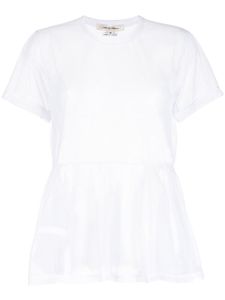 Comme Des Garçons t-shirt en résille à ourlet volanté - Blanc