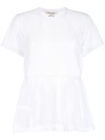 Comme Des Garçons t-shirt en résille à ourlet volanté - Blanc