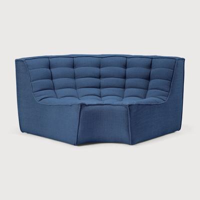 Ethnicraft Modulaire Bank 'N701' 90° Rond Hoekelement, kleur Blauw