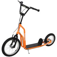 HOMCOM step kinderscooter scooter luchtbanden stadsscooter verstelbaar oranje | Aosom Netherlands