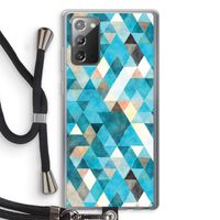 Gekleurde driehoekjes blauw: Samsung Galaxy Note 20 / Note 20 5G Transparant Hoesje met koord