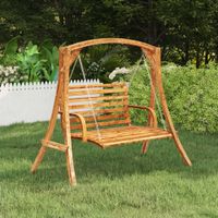 VidaXL Schommelframe massief gebogen hout met teakafwerking - thumbnail