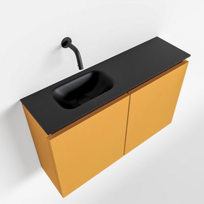 Toiletmeubel Mondiaz Ture | 80 cm | Meubelkleur Ocher | Eden wastafel Urban Links | Zonder kraangat