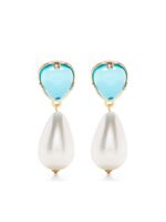 Kenneth Jay Lane boucles d'oreilles Agne à perle pendente - Blanc