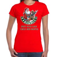 Fout Kerstshirt / outfit Rambo but you can call me Santa rood voor dames - thumbnail