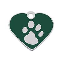 Naamplaatje voor halsband Imarc Heart Groen Zilver