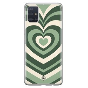 Samsung Galaxy A71 siliconen hoesje - Hart swirl groen