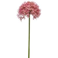 Allium/Sierui kunstbloem - losse steel - roze - 62 cm - Natuurlijke uitstraling