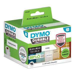 DYMO Rol met etiketten 89 x 25 mm Polypropyleen folie Wit 700 stuk(s) Permanent hechtend 2112285 Universele etiketten, Adresetiketten