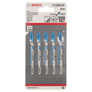 Bosch Accessoires Decoupeerzaagblad T 118 EOF Flexible for Metal 5st - 2608634237