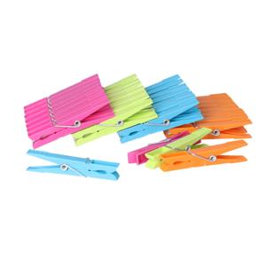 Wasknijpers - 32x stuks - gekleurde knijpers / wasspelden - Kunstof