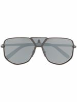 Philipp Plein lunettes de soleil teintées à monture pilote - Gris