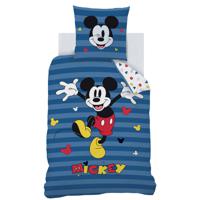 Disney Mickey Mouse Dekbedovertrek Stripes - Eenpersoons - 140 x 200 cm - Katoen - thumbnail