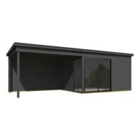 Blokhut Olivia 385x295 Aanbouw Carbon Grey - Outdoor life