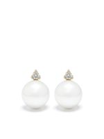 Mizuki boucles d'oreilles à perle pavées de diamants - thumbnail