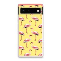 Flamingo's geel: Google Pixel 6 Transparant Hoesje