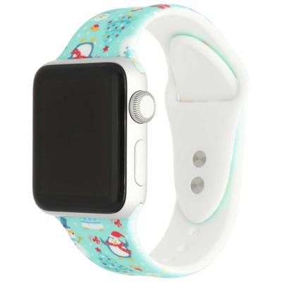 2+1 | Apple Watch SE 3 Print Sport Band - Kerst Groen - 44, 45, 46 & 49mm