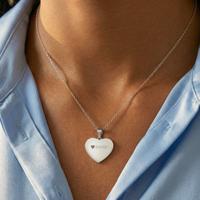 Ketting hart hanger met tekst - zilver