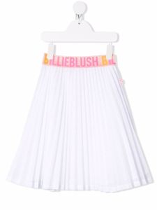 Billieblush jupe plissée à taille à logo - Blanc