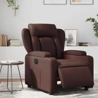 Fauteuil verstelbaar elektrisch kunstleer bruin