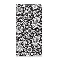 Motorola Moto G52 | Moto G82 Smart Cover Black Flowers - thumbnail