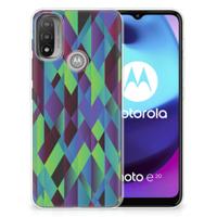 Motorola Moto E20 | E40 | TPU Hoesje | Abstract Green Blue