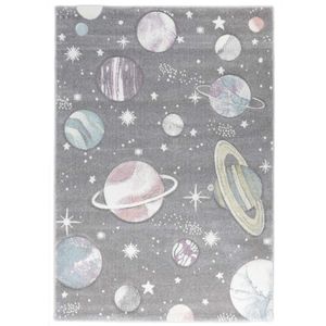 Kindervloerkleed - Planeten - Grijs-160 x 230 cm