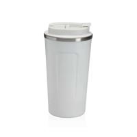 Glas met deksel Versa Wit Staal Polypropyleen 510 ml