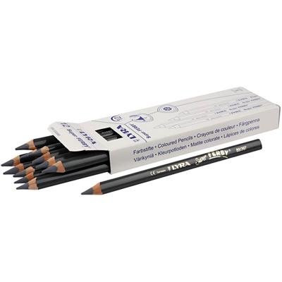 Lyra Super ferby 1 kleurpotloden, l: 18 cm, vulling 6,25 mm, grijs, 12 stuk/ 1 doos