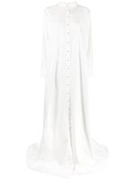 Marques'Almeida robe-chemise longue à détails plissés - Blanc
