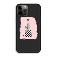 Zwart-wit cactus: iPhone 12 Pro Max Biologisch afbreekbaar hoesje