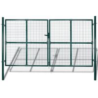 vidaXL Tuinpoort modern hekwerk 289 x 175 cm / 306 x 225 cm (donkergroen) - thumbnail