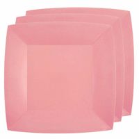 Santex feest gebak/taart bordjes - roze - 10x stuks - karton - 18 cm - Feestbordjes - thumbnail