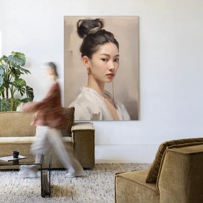 Urban Cotton Wandkleed 'Haruto' 145 x 190cm in Frame - black
