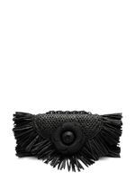 Oscar de la Renta sac Raffia Fringe TRO - Noir