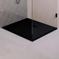 BRAUER Asteroid Douchebak 100x100 incl. antislip en antibacterieel mineraalmarmer mat zwart DB-AS100100MZ