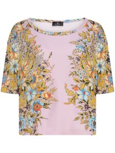 ETRO t-shirt fleuri à col bateau - Rose