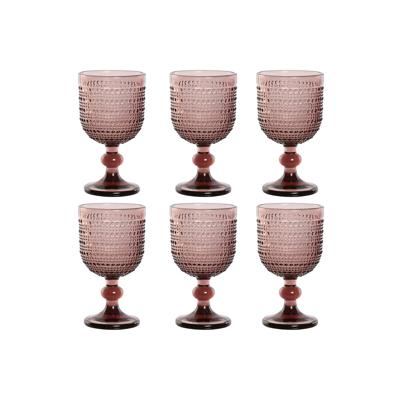 Set van bekers Home ESPRIT Roze Kristal 240 ml (6 Stuks)