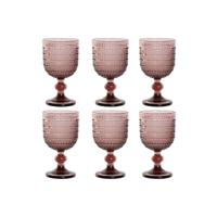 Set van bekers Home ESPRIT Roze Kristal 240 ml (6 Stuks)