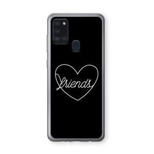Friends heart black: Samsung Galaxy A21s Transparant Hoesje