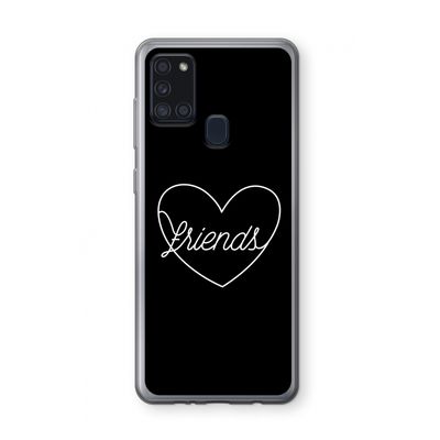 Friends heart black: Samsung Galaxy A21s Transparant Hoesje