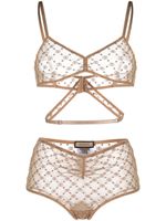 Gucci ensemble de lingerie en tulle à motif GG Star - Tons neutres