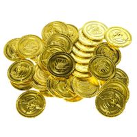 Speelgoed gouden piraat munten 100 stuks   - - thumbnail