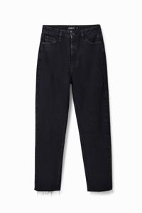 Straight fit cropped jeans - BLACK - 38