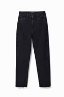 Straight fit cropped jeans - BLACK - 36 - thumbnail