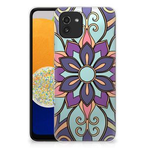 Samsung Galaxy A03 TPU Case Purple Flower