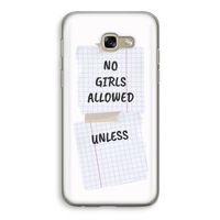 No Girls Allowed Unless: Samsung Galaxy A5 (2017) Transparant Hoesje