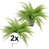 2x Groen kunst Varen 33 cm in pot - thumbnail